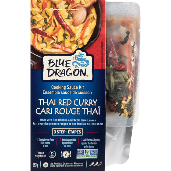 Blue Dragon Ensemble sauce de cuisson 3 étapes Cari Rouge Thaï 253 g, 2,49 $/100g