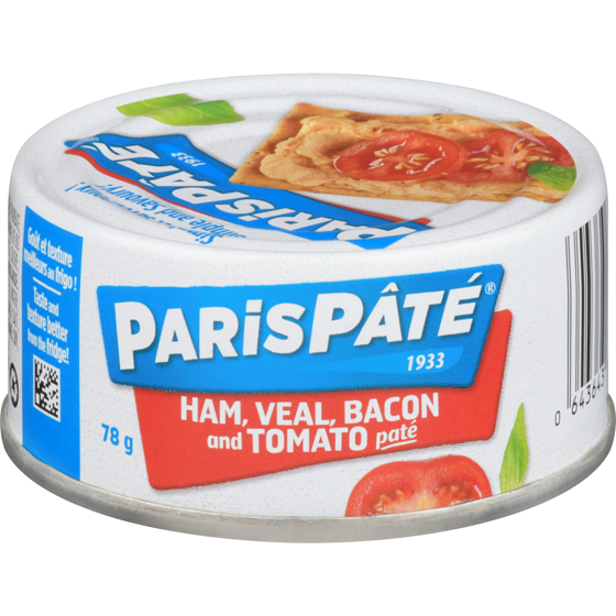 Paris Pâté Pâté, Ham Veal Bacon 78 g, $3.06/100g
