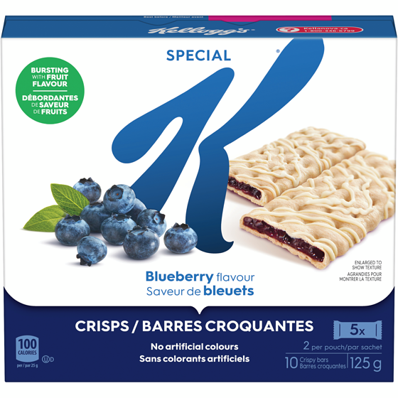 Kellogg’s Special K Barres croquantes aux fruits Special K Saveur de bleuets, 10 barres 125 g, 3,19 $/100g