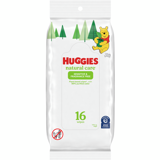 Huggies Baby Wipes, Natural Care Sensitive, UNSCENTED, 1 Soft Pack, 16 Wipes 1 ea, $0.16/1ea