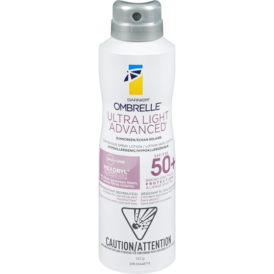 Garnier Ombrelle Ultra Light Advanced SPF 60 Lotion Continuous Spray 142 g, $16.89/100g