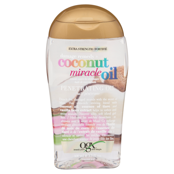 Ogx Huile Pénétrante Remède Contre les Dommages + Huile de Coco Miracle 100 ml, 11,49 $/100ml