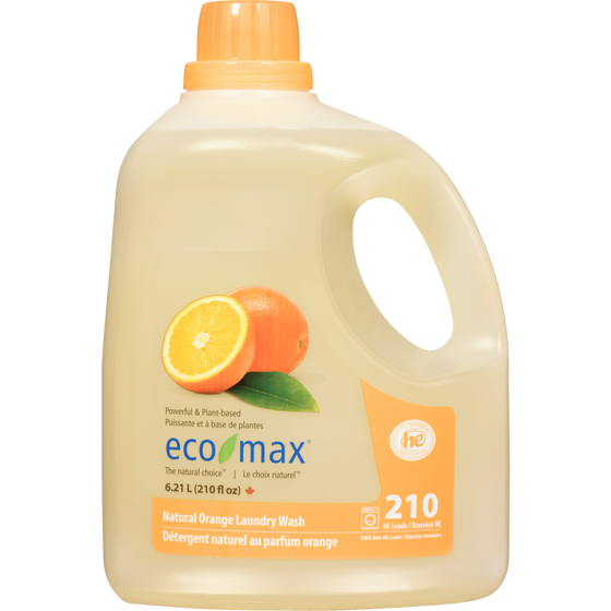 Eco-Max le Choix Naturel Détersif au Parfum d'Orange Naturelle 6.21 l, 0,39 $/100ml