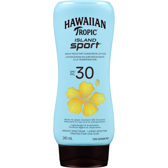 Hawaiian Tropic Lotion écran solaire Island SportMD à FPS 30 en formule résistante à la transpiration 240 ml, 6,87 $/100ml