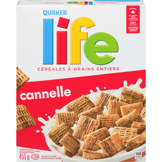 Quaker Life Céréales Cannelle 455 g, 0,99 $/100g