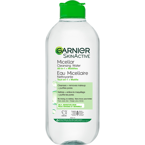 Garnier Eau Micellaire Nettoyante tout en 1 pour les peuax grasses 400 ml, 3,00 $/100ml