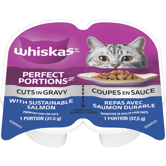 Whiskas Repas au saumon Perfect Portions coupes en sauce 75 g, 2,00 $/100g