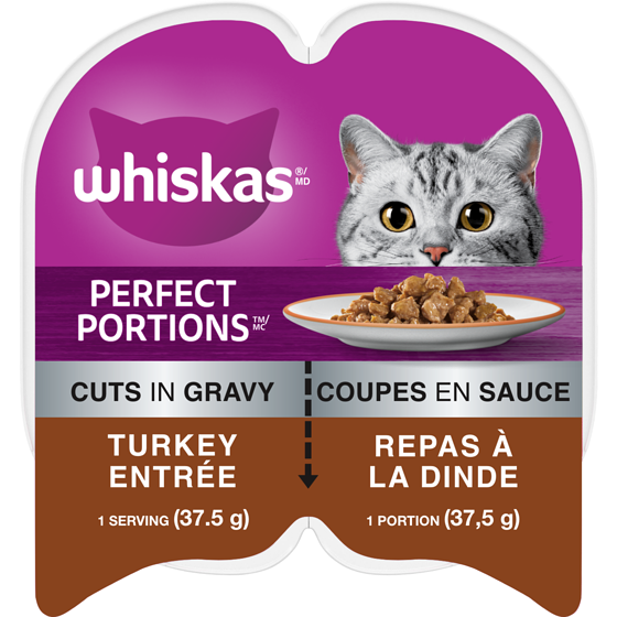 Whiskas Perfect Portions Turkey Cuts in Gravy Adult Wet Cat Food 75 g, $2.25/100g