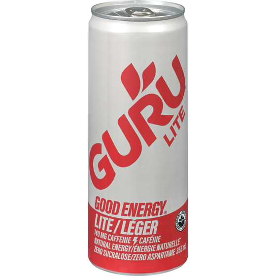 Guru Energy Drink, Light     355 ml, $0.85/100ml