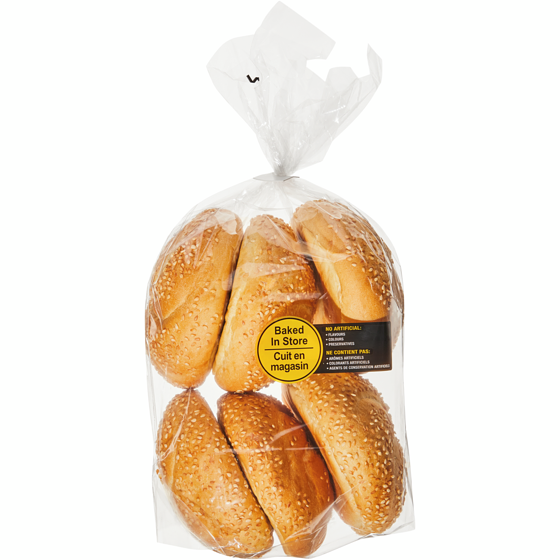 null Sesame Kaiser Roll 6 Pack 418 g, $1.14/100g