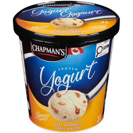 Chapmans Frozen Yogurt Saucy Spots Salty Caramel & Vanilla Bean 2 l, $0.33/100ml