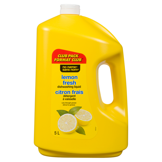 No Name Lemon Fresh Dishwashing Liquid, Club Pack 5 l, $0.20/100ml