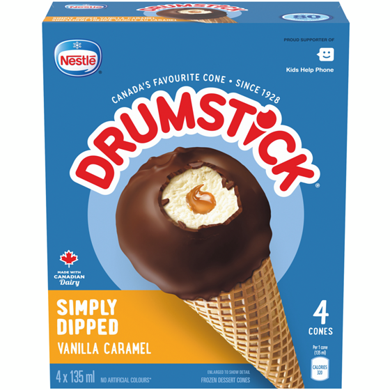 Nestlé Drumstick Simply Dipped Cones 4x135.0 ml, $1.35/100ml