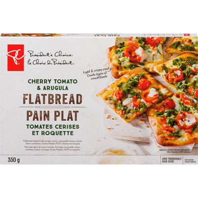President's Choice Cherry Tomato and Arugula Flatbread 350 g, $1.71/100g