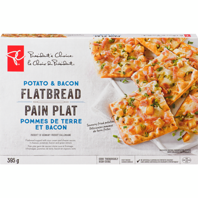President's Choice Potato and Bacon Flatbread 395 g, $1.52/100g