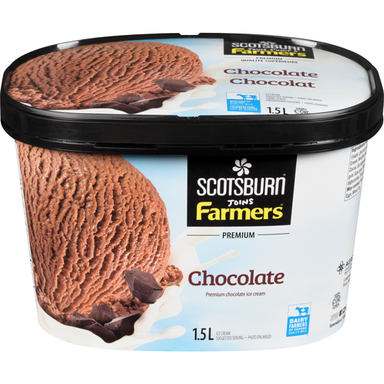 Scotsburn Premium Chocolate Ice Cream 1.5 l, $0.55/100ml