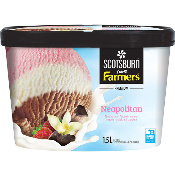 Scotsburn Premium Neapolitan Ice Cream 1.5 l, $0.55/100ml