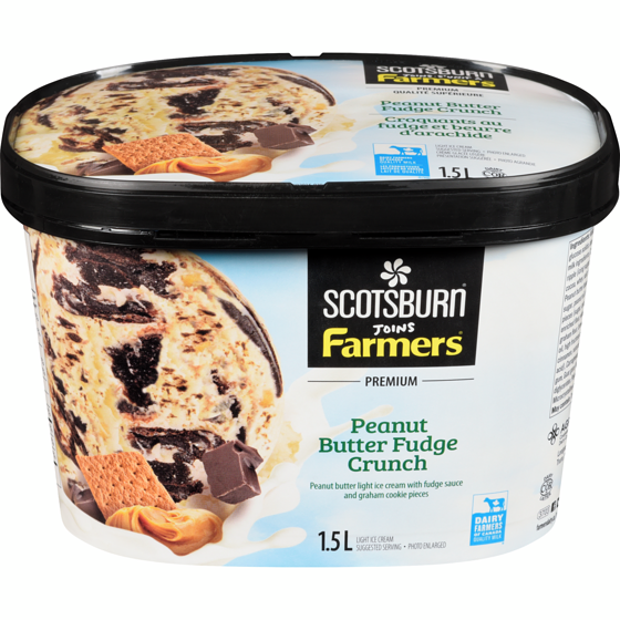 Scotsburn Premium Peanut Butter Fudge Crunch Ice Cream 1.5 l, $0.55/100ml