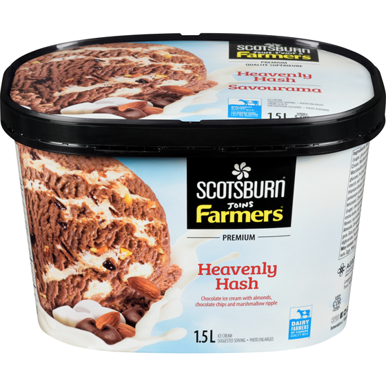 Scotsburn Premium Heavenly Hash Ice Cream 1.5 l, $0.55/100ml