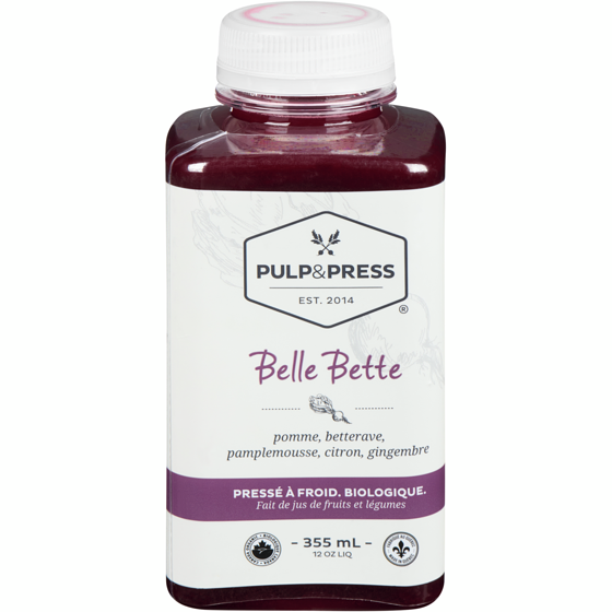 Pulp and Press Juice Co. Jus de Fruits & Légumes Pressés à Froid Belle Bette 355 ml, 2,25 $/100ml