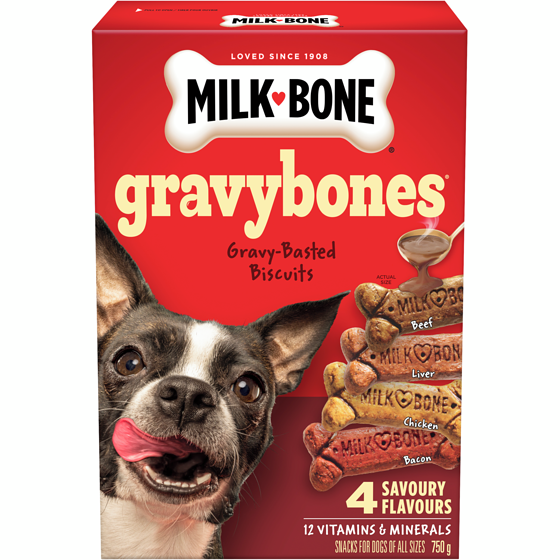 Milkbone GravyBones Meat & Chicken Flavour Dog Snacks 750 g, $0.67/100g
