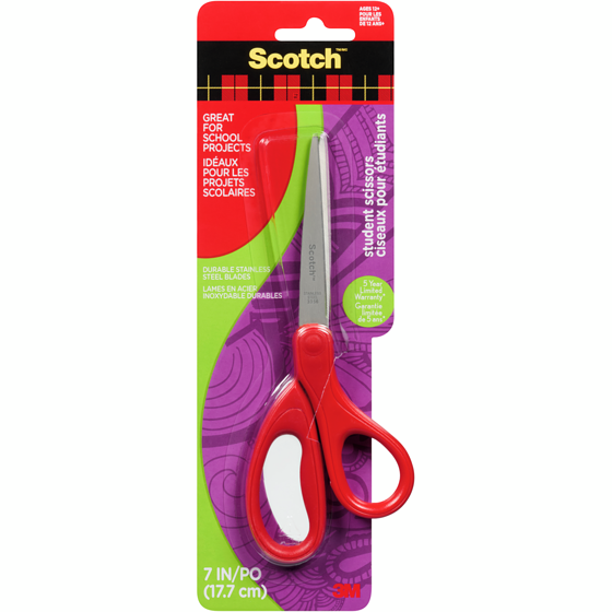 Scotch Ciseaux pour étudiants 1407S-MIX-ESF, 7 po (17,8 cm) 1 ea, 4,00 $/1ch