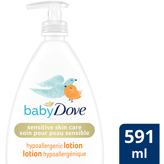 Dove Lotion pour Bébé Hydratation Non Parfumée lotion hypoallergénique 591 ml, 2,03 $/100ml