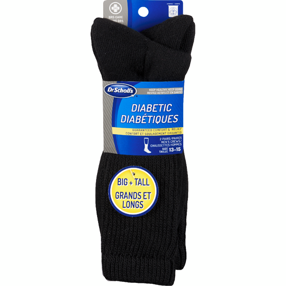 Dr. Scholl’s Chaussettes pour diabétiques, grandes et longues 2 ea, 8,00 $/1ch