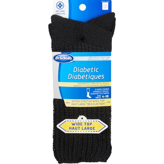 Dr. Scholl’s Chaussettes pour diabétiques et circulation pour dames, jambe large 2 ea, 8,00 $/1ch