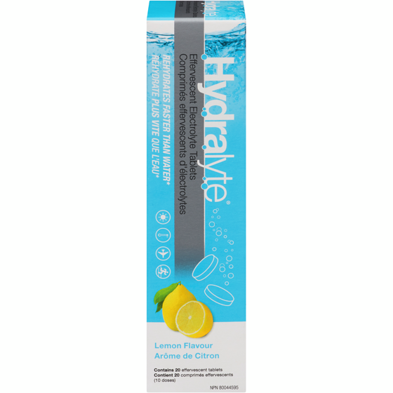 Hydralyte Lemonade 20 Effervescent Electrolyte Tablets 20 ea, $0.82/1ea