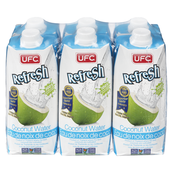 UFC Refresh Eau de Noix de Coco 6x500.0 ml, 0,38 $/100ml