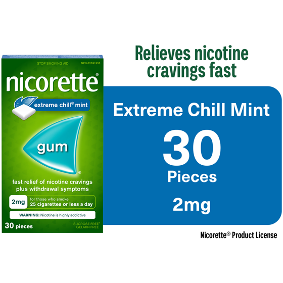 Nicorette Nicotine Gum Mint 2mg 30 ea, $0.67/1ea