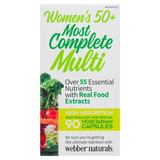 Webber Naturals Vitamins, Women's 50+ Most Complete Multi 90 Vegetarian Capsules 90 ea, $0.20/1ea