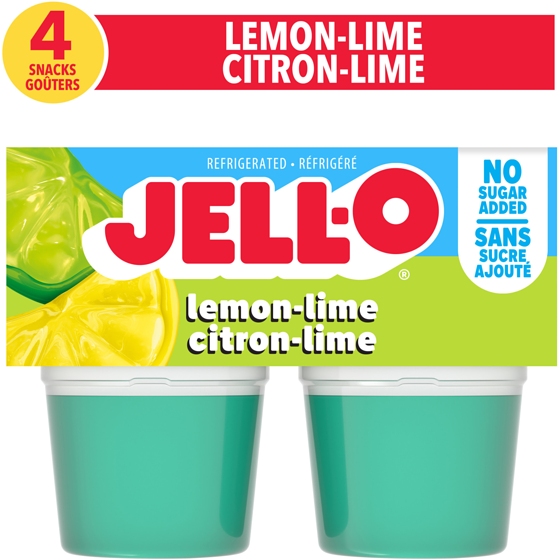Jell-O Lemon-Lime No Sugar Added Refrigerated Ready-To-Eat Gel Snack Cups 4x89.0 g, $1.63/100g