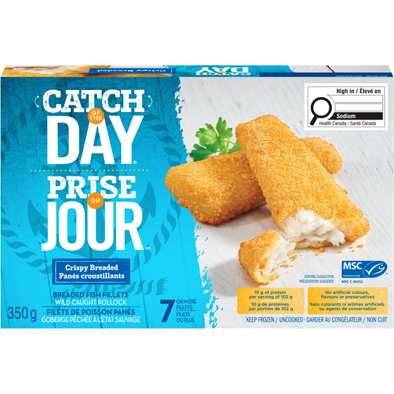 High Liner Crispy Breaded Pollock Fillets 350 g, $1.85/100g