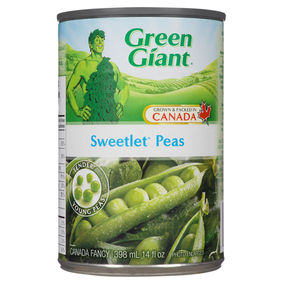 Green Giant Sweetlet Peas  398 ml, $0.38/100ml