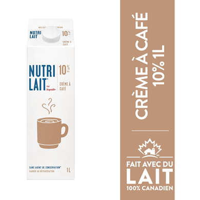 Nutrilait Crème à café 10 % 1 l, 0,59 $/100ml