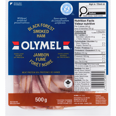 Olymel Shaved Black Forest Ham 500 g, $2.80/100g