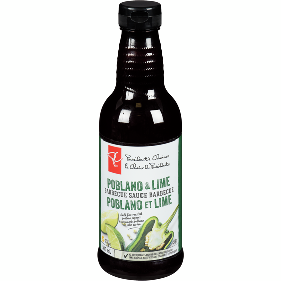 le Choix du Président Sauce barbecue, poblano et lime 500 ml, 0,96 $/100ml