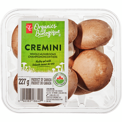 PC Organics Organics Whole Cremini Mushrooms 227 g, $1.76/100g