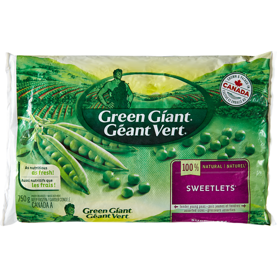 Green Giant Peas Tender Young, Sweetlets 750 g, $0.53/100g