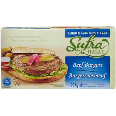 Sufra Halal Burgers de bœuf halal 907 g, 2,98 $/100g