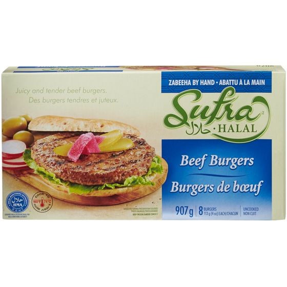 Sufra Halal Burgers de bœuf halal 907 g, 2,98 $/100g