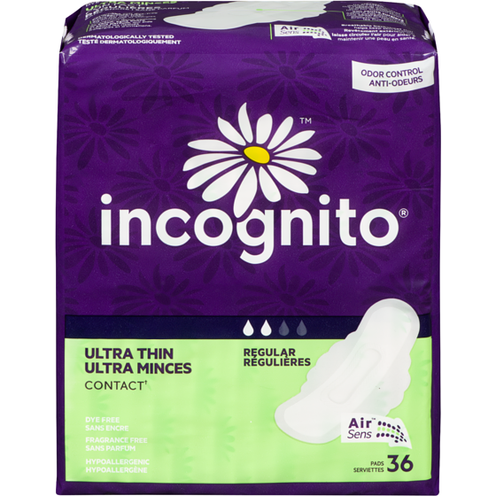 Incognito Pads, Ultra Thin Regular 36 ea, $0.28/1ea