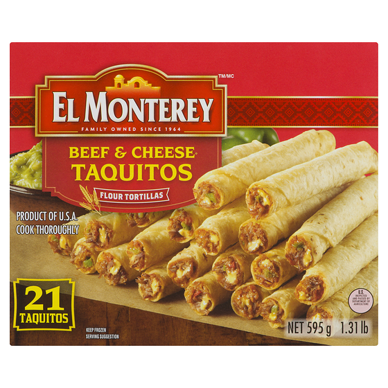 El Monterey Steak & Cheese Taquitos 595 g, $2.52/100g