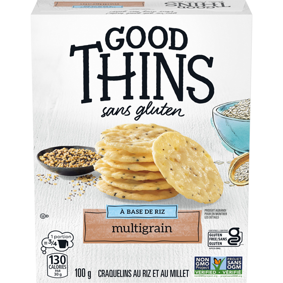 Christie Good Thins, Craquelins de riz multigrains sans gluten, saveur légère 100 g, 4,99 $/100g