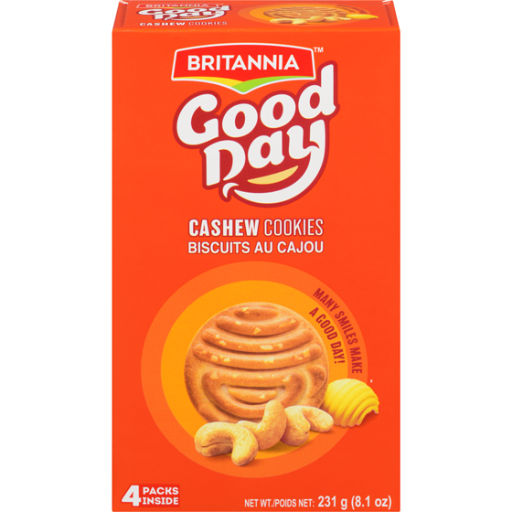 Britannia Biscuits aux noix de cajou Good Day 231 g, 1,42 $/100g