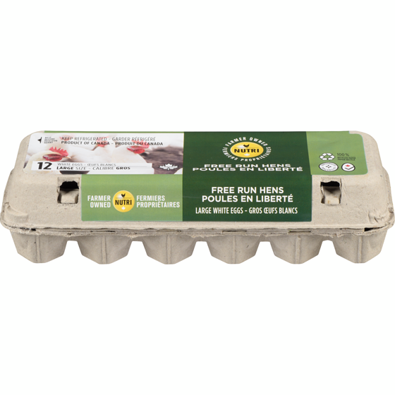 Nutri-Egg Free Run Hens Large White Eggs 12 ea, $0.53/1ea