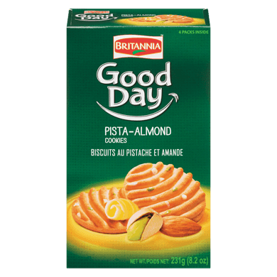 Britannia Cookies Pista-Almond 231 g, $1.42/100g
