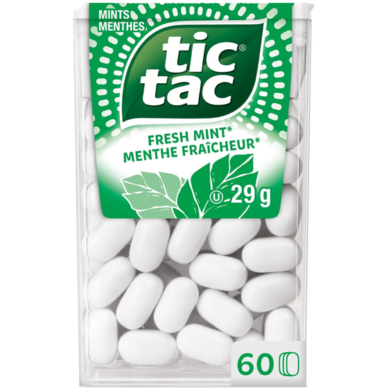 Tic Tac Mints, Fresh Mint, Mint Candy, 60 Pills 29 g, $9.62/100g